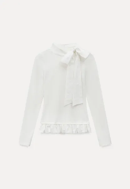 Fashionable White Long Sleeve Tee