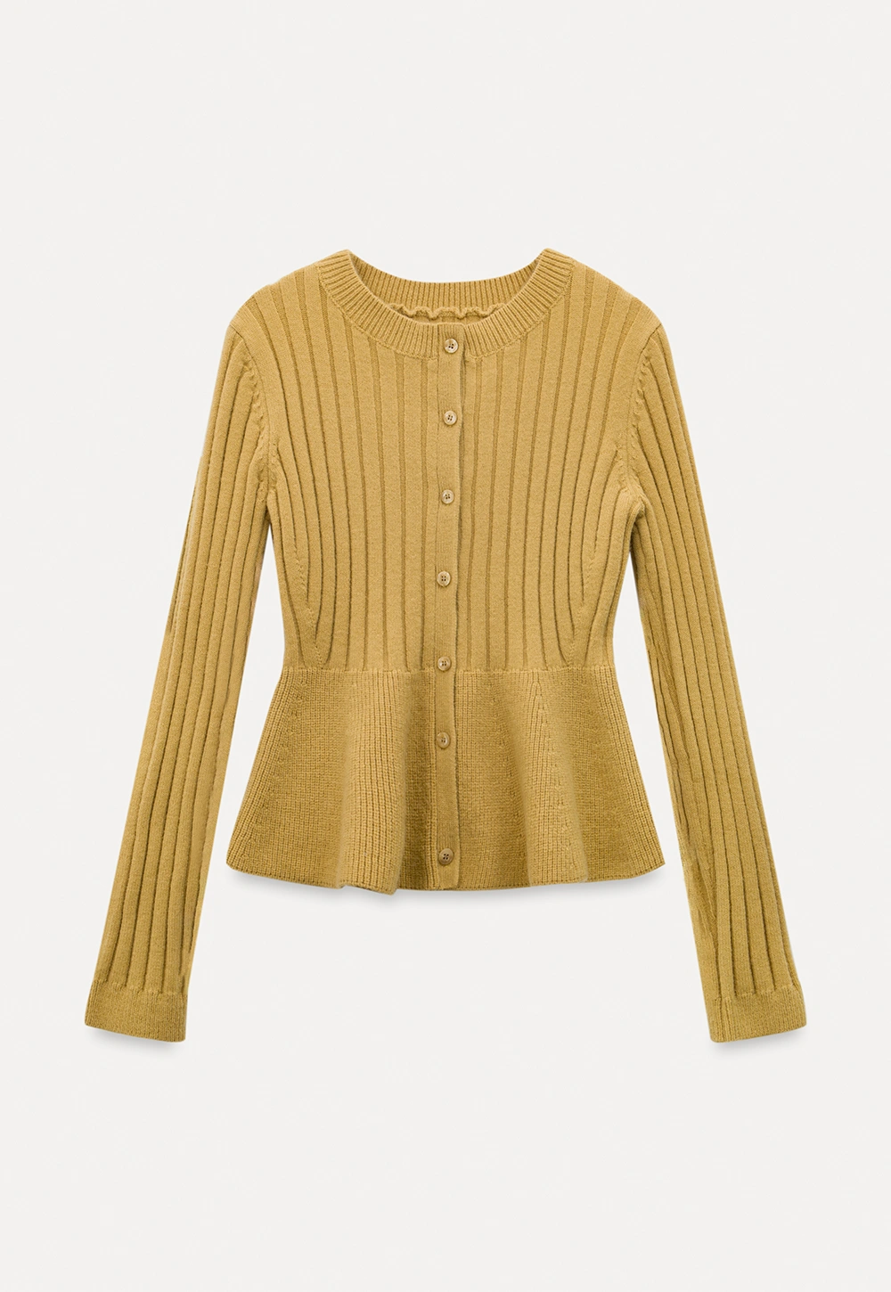 Women Ribbed Cardigan with Button Front