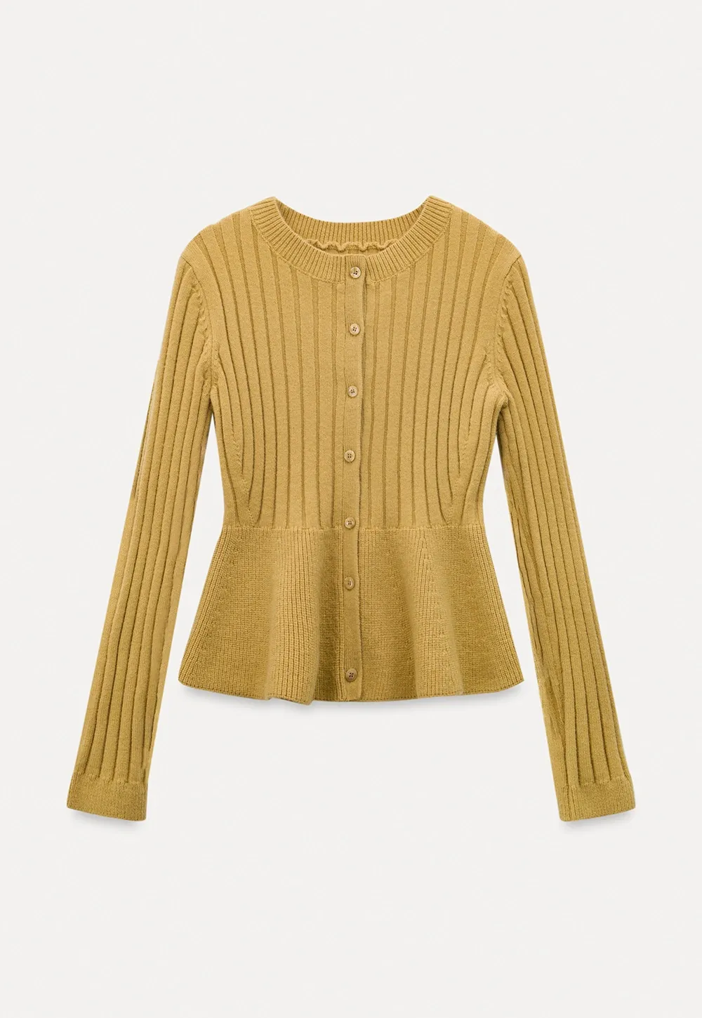 Women Ribbed Cardigan with Button Front