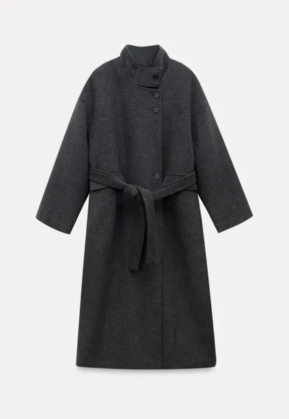 Padded Stand-Collar Wool Coat