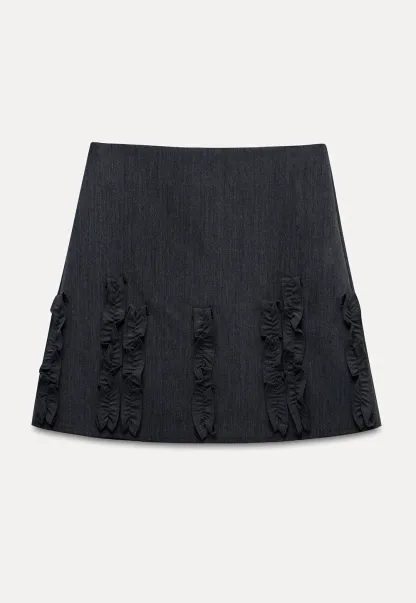 Women’s A-Line Mini Skirt with Ruffle Bow Details