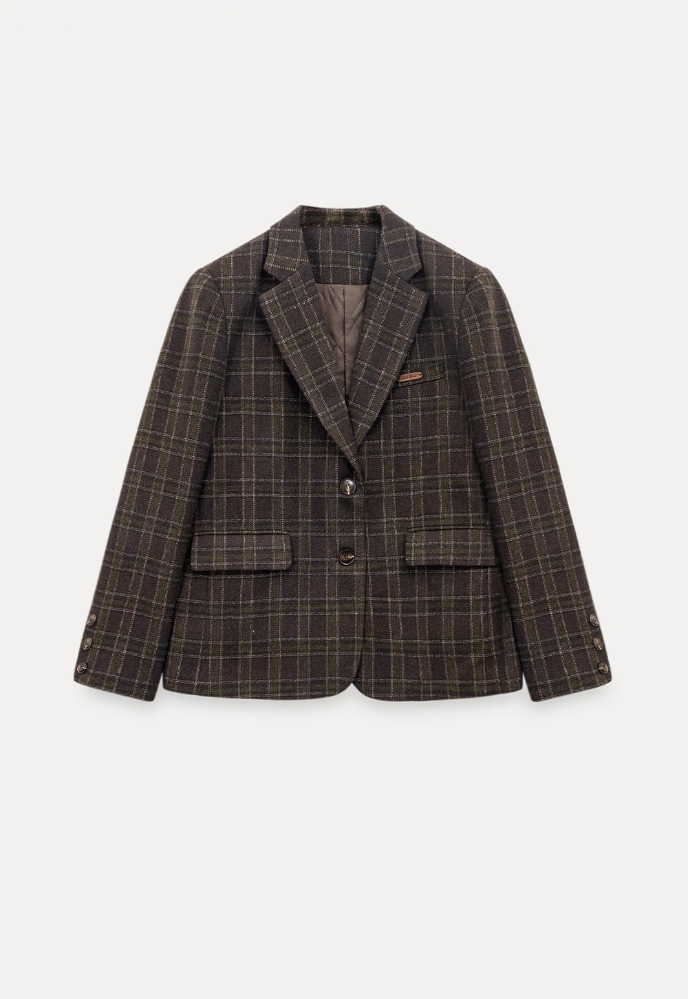 Women Classic Plaid Blazer Jacket for Office Wear