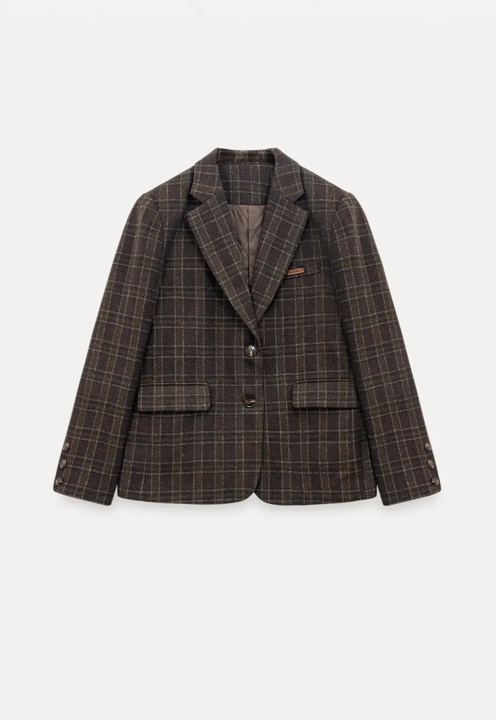 Women Classic Plaid Blazer Jacket for Office Wear