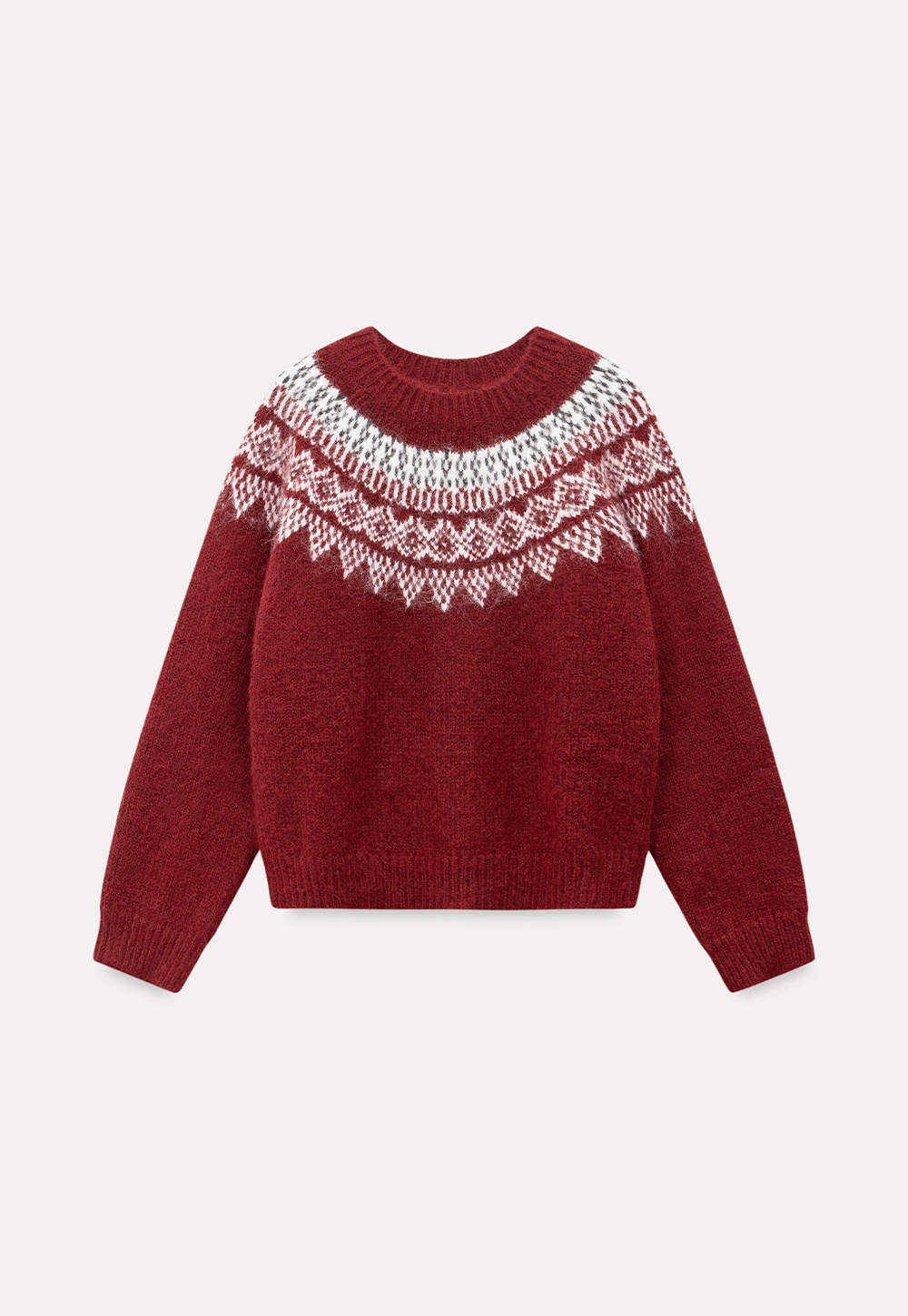 Women Warm Round Neck Nordic Style Sweater