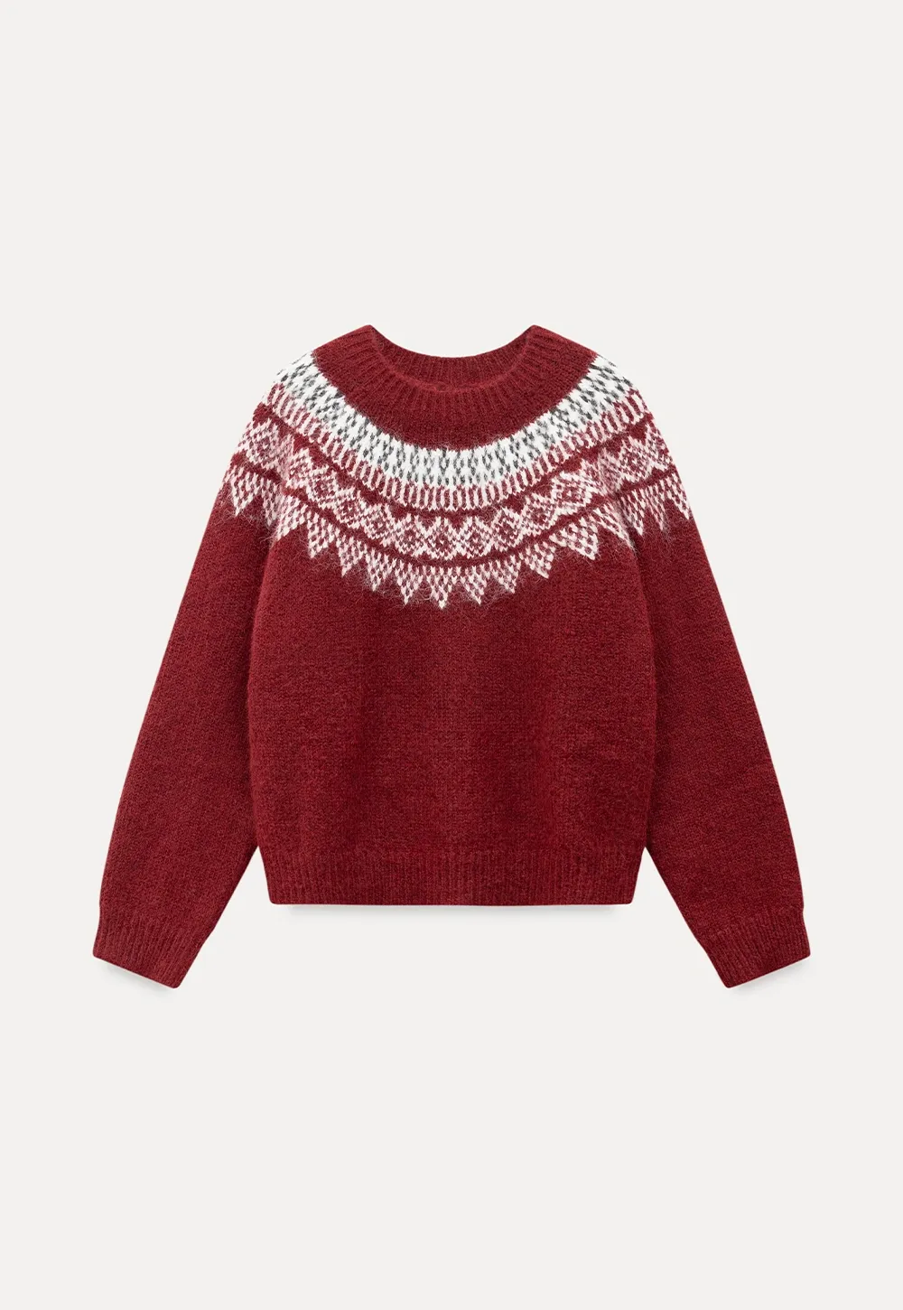 Women Warm Round Neck Nordic Style Sweater