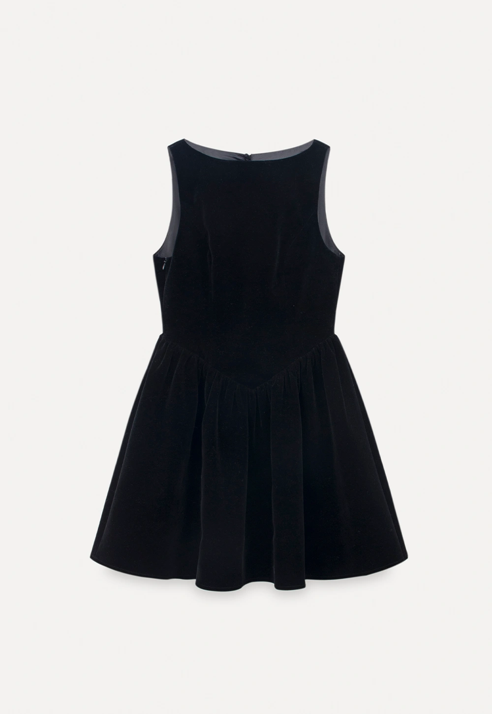 Elegant Black Velvet A-Line Sleeveless Short Dress