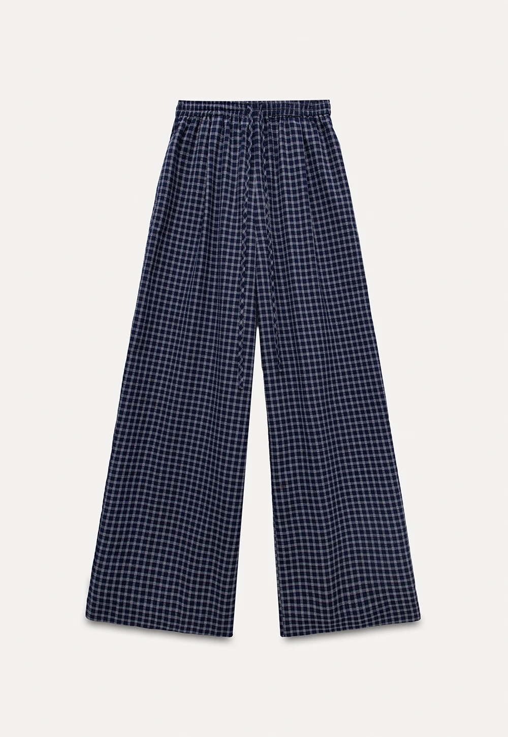 Women's Plaid Wide Leg Lounge Pants with Elastic Waist