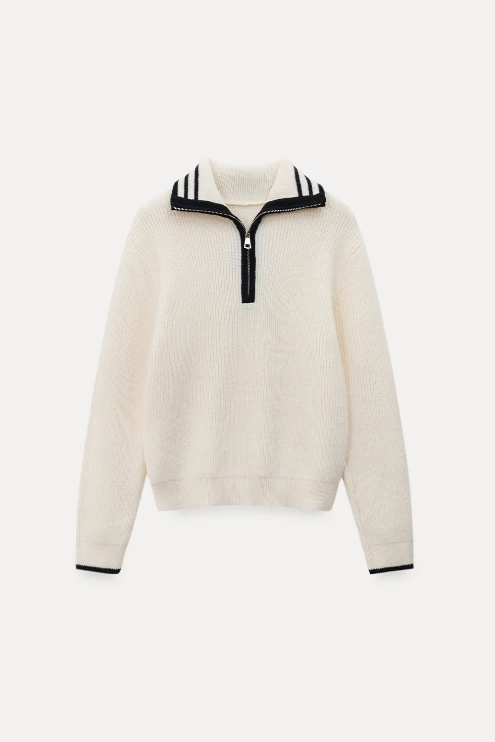 Women’s Sailor Collar Half Zip Sweater