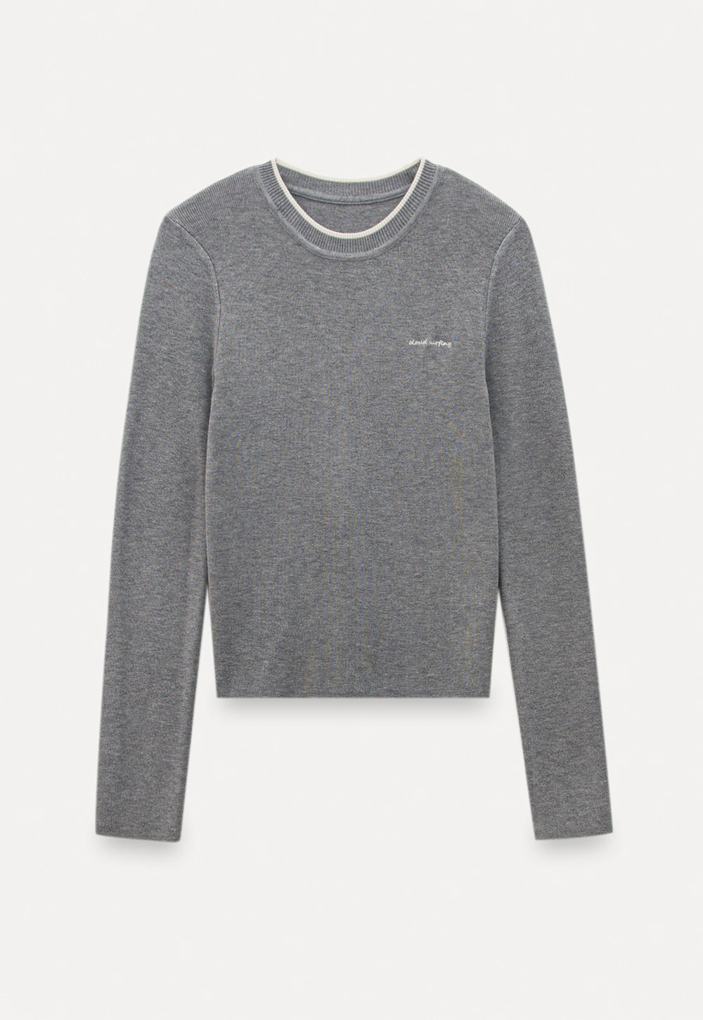 Women Long Sleeve Crop Knit Top