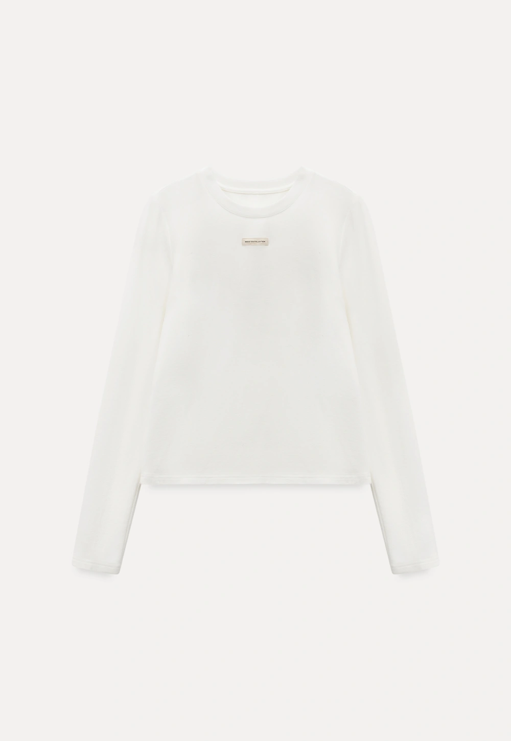 Women Simple Long Sleeve Knit Top with Logo Patch