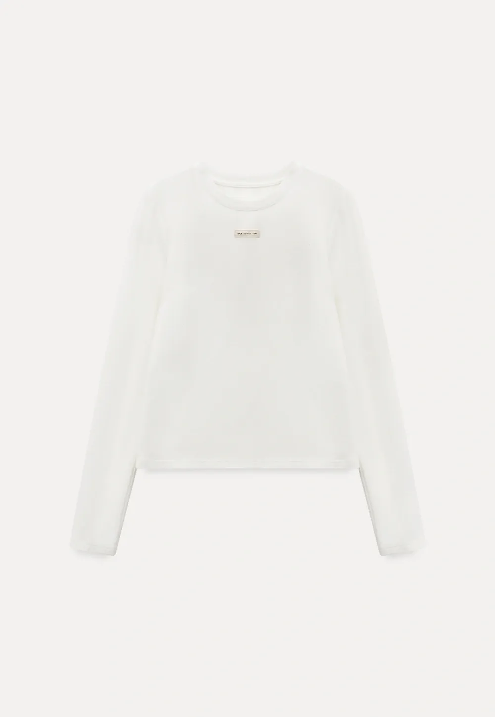 Women Simple Long Sleeve Knit Top with Logo Patch