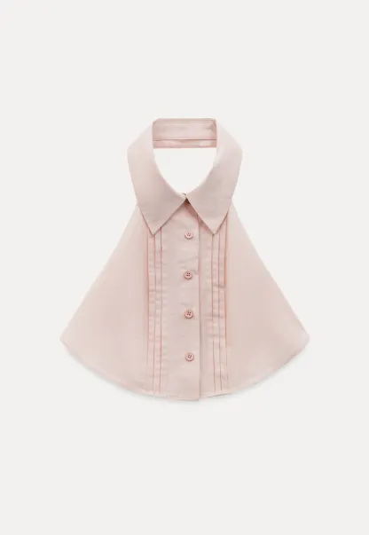 Casual Halter Short Vest with Line-Textured Collar