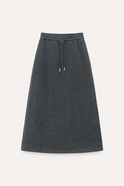 Drawstring Waist Midi Skirt for Women
