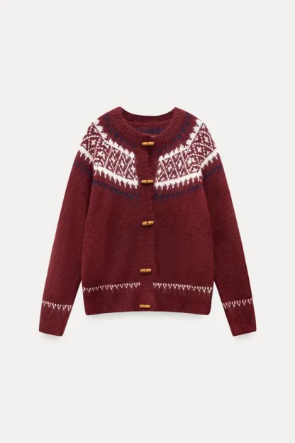 Fair Isle Button-Down Cardigan