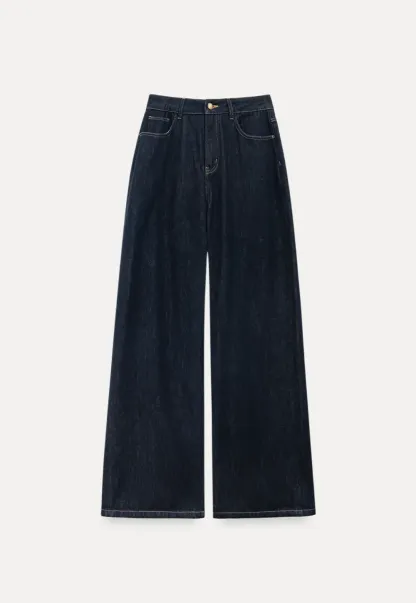 Wide-Leg Dark Wash Jeans