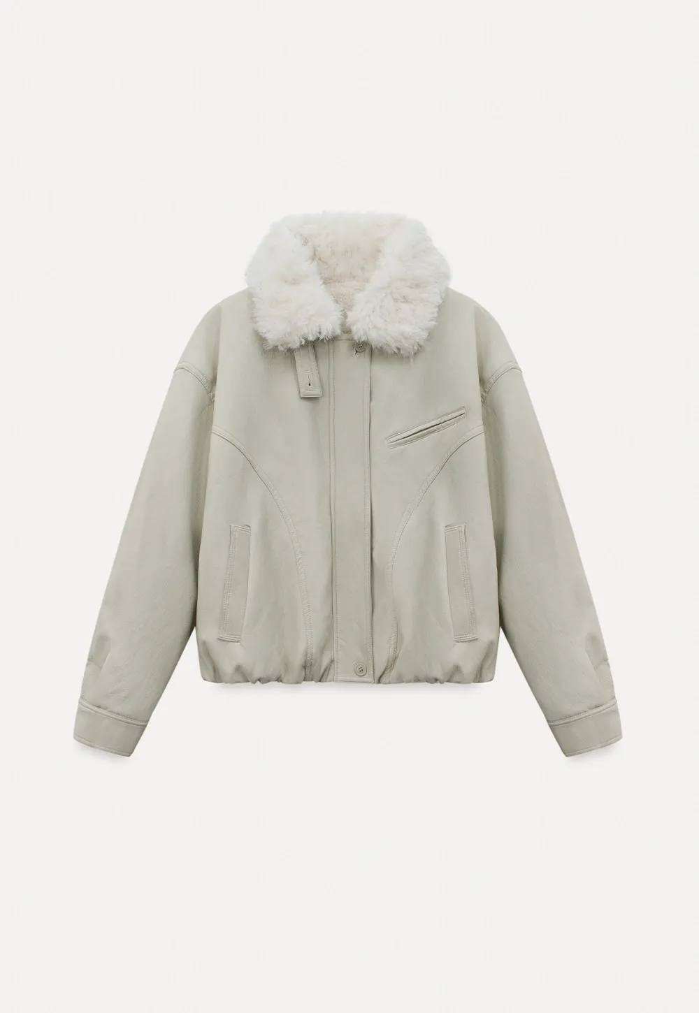 Casual Jacket with Faux Fur Collar for Women