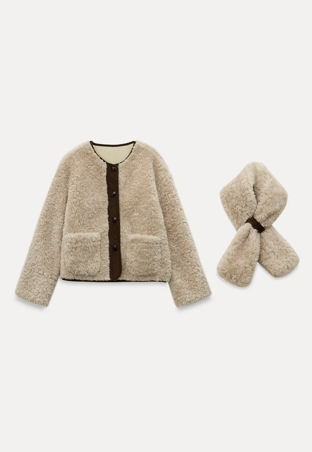 Comfortable Plush Coat with Stylish Collar and Buttons