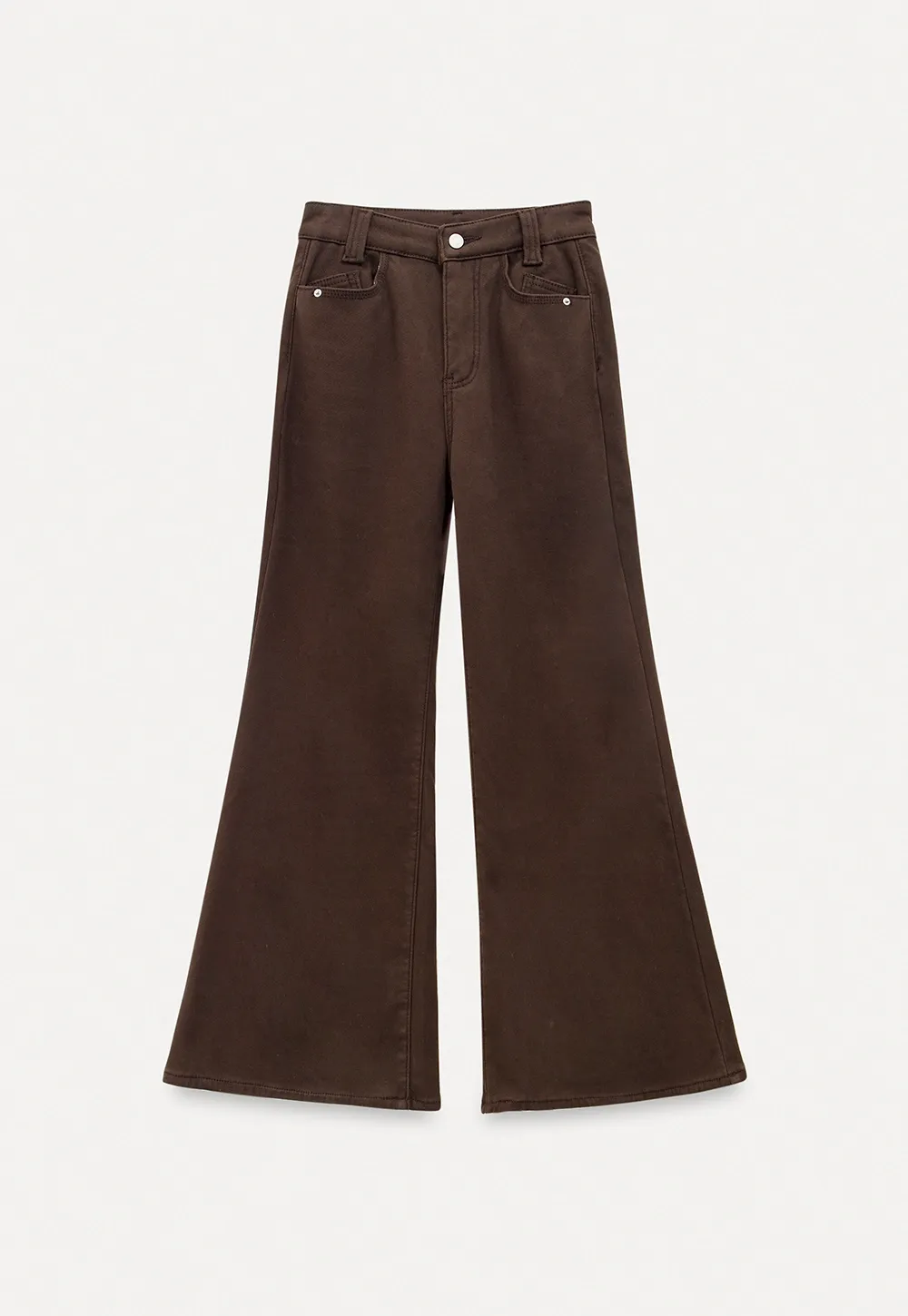 Soft Cotton Wide-Leg Pants with Button Detail