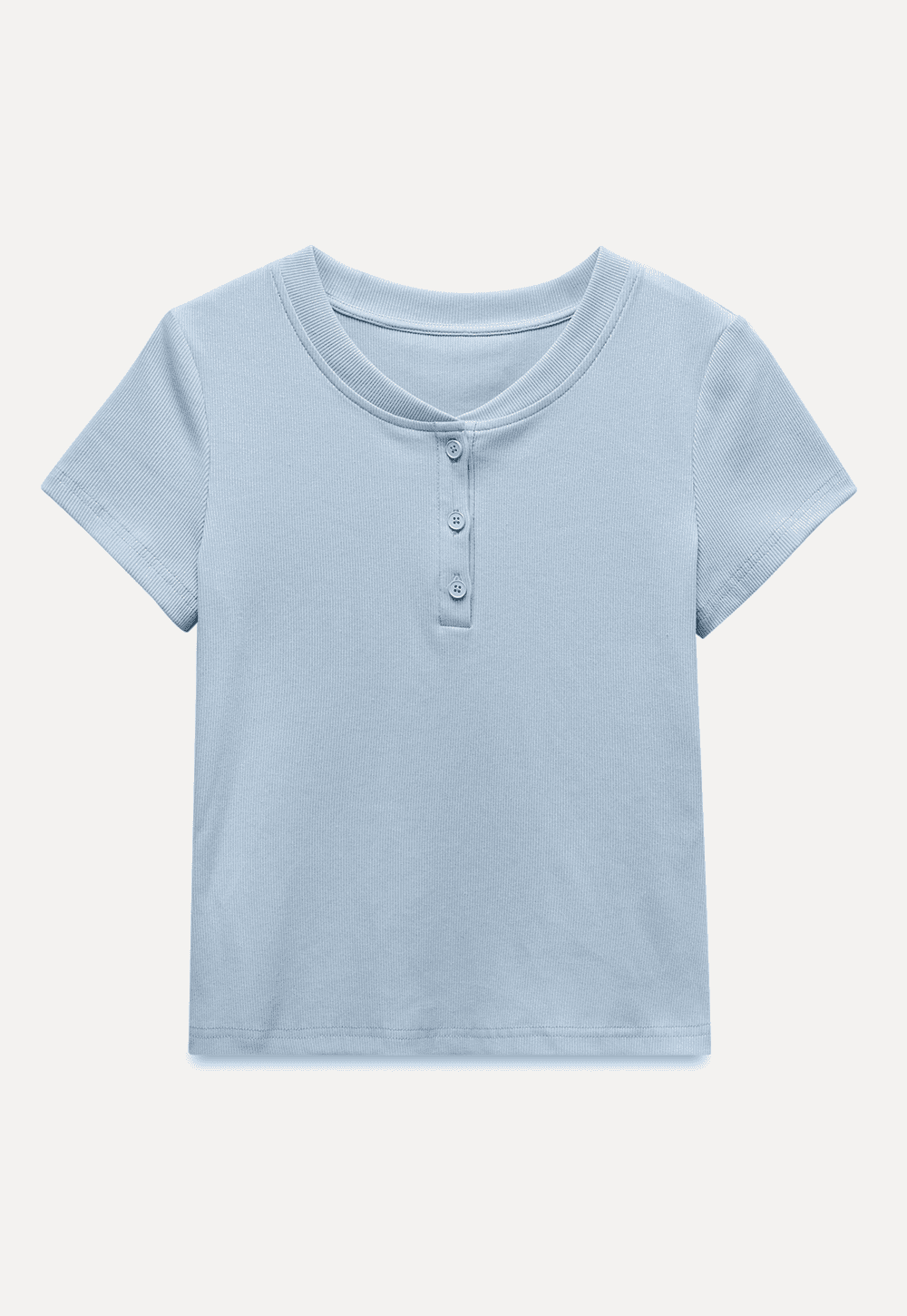 Women’s Ribbed Button Neck T-Shirt