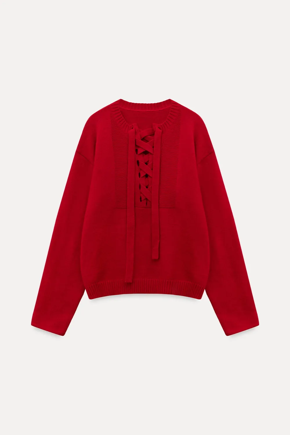 Chic Bow Tie Round Neck Sweater