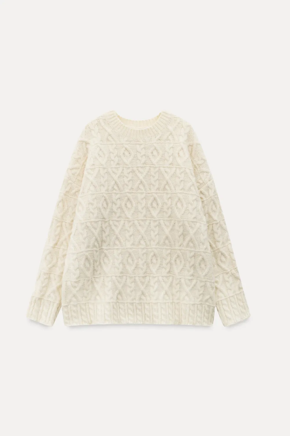 Cable Knit Diamond Pattern Sweater