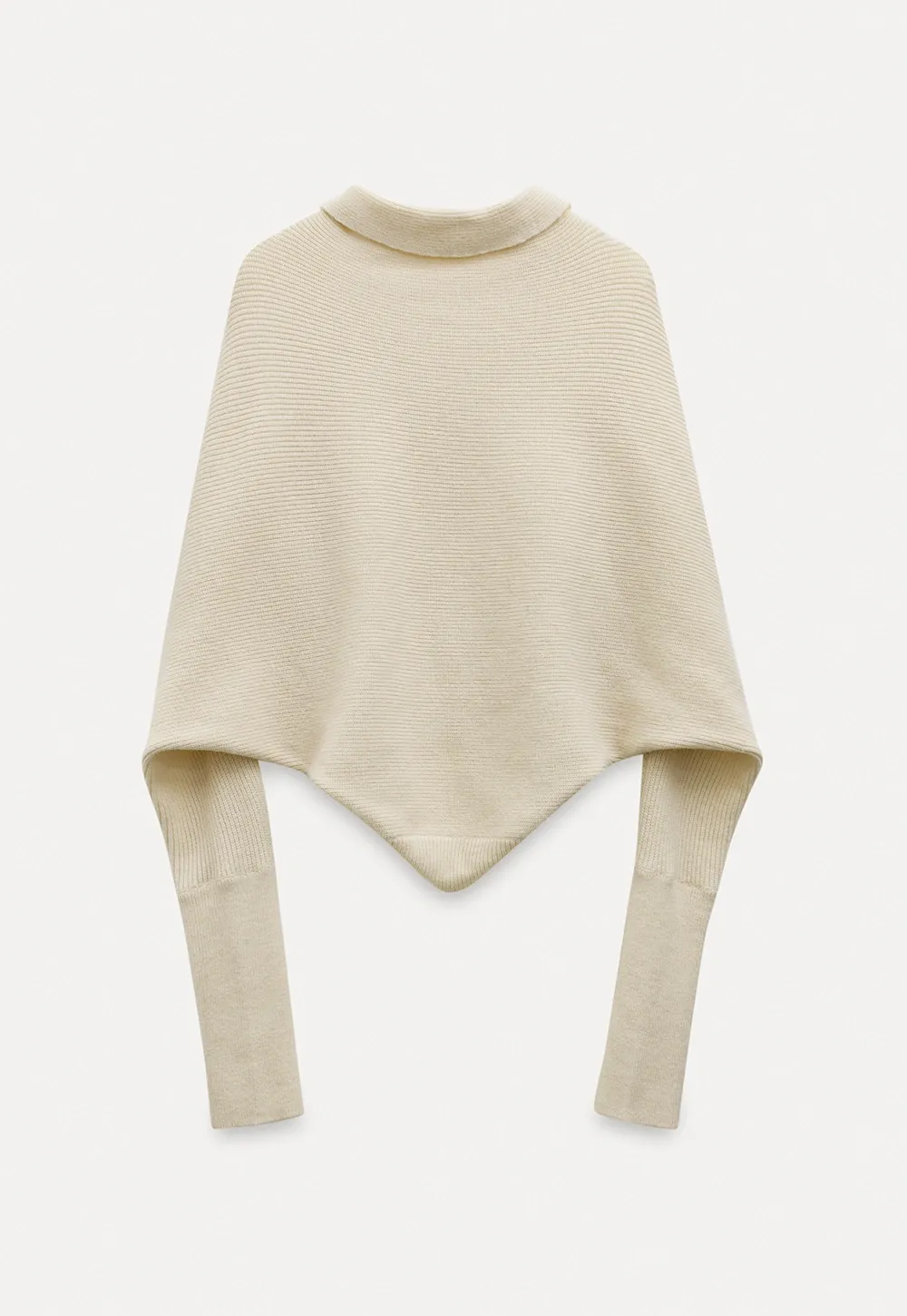Modern Wrap Mock Neck Knit Top with Long Sleeves