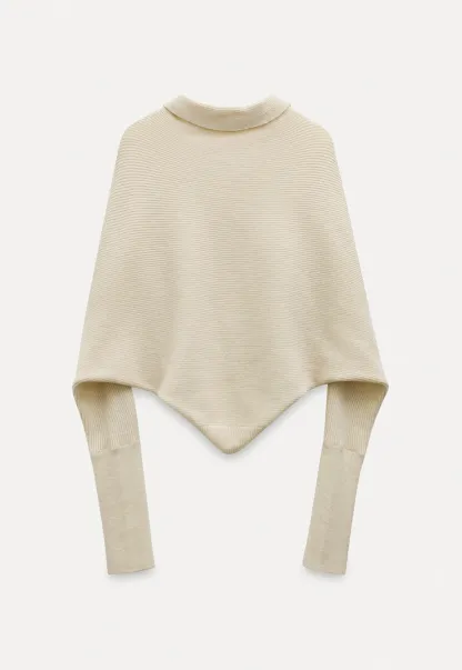 Modern Wrap Mock Neck Knit Top with Long Sleeves
