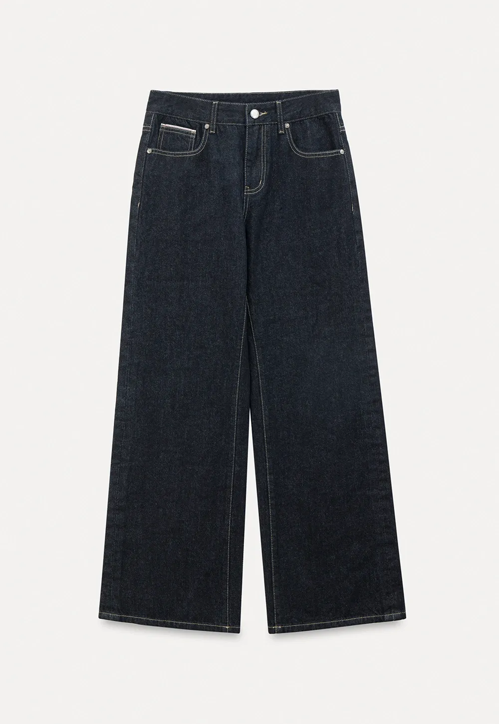 Women Classic High Rise Denim Wide Leg Pants