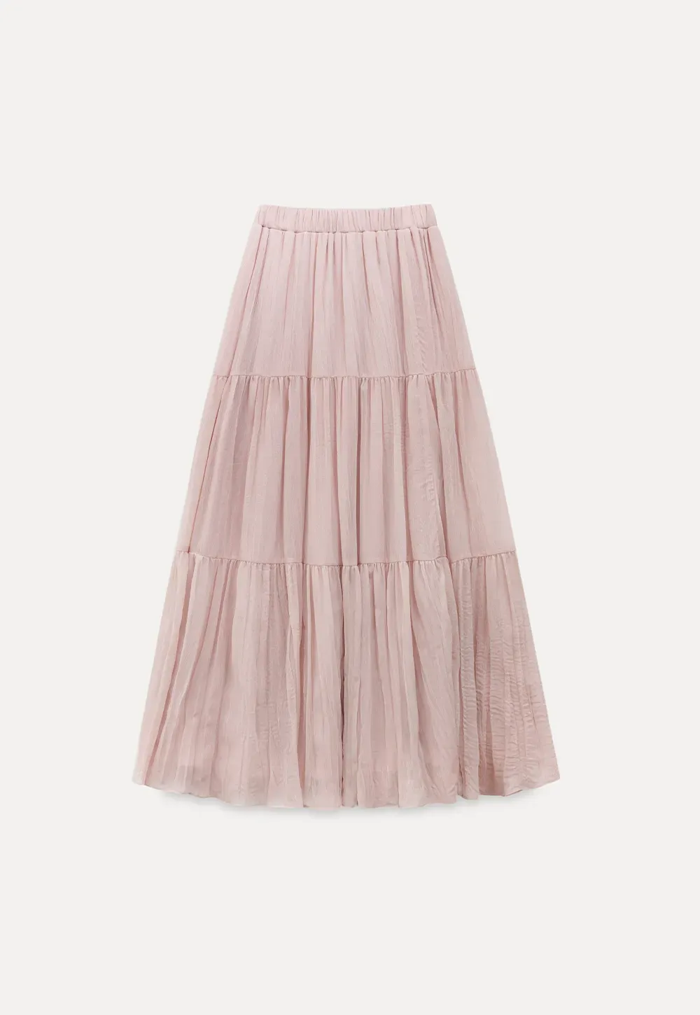 Tiered Crinkle Maxi Skirt
