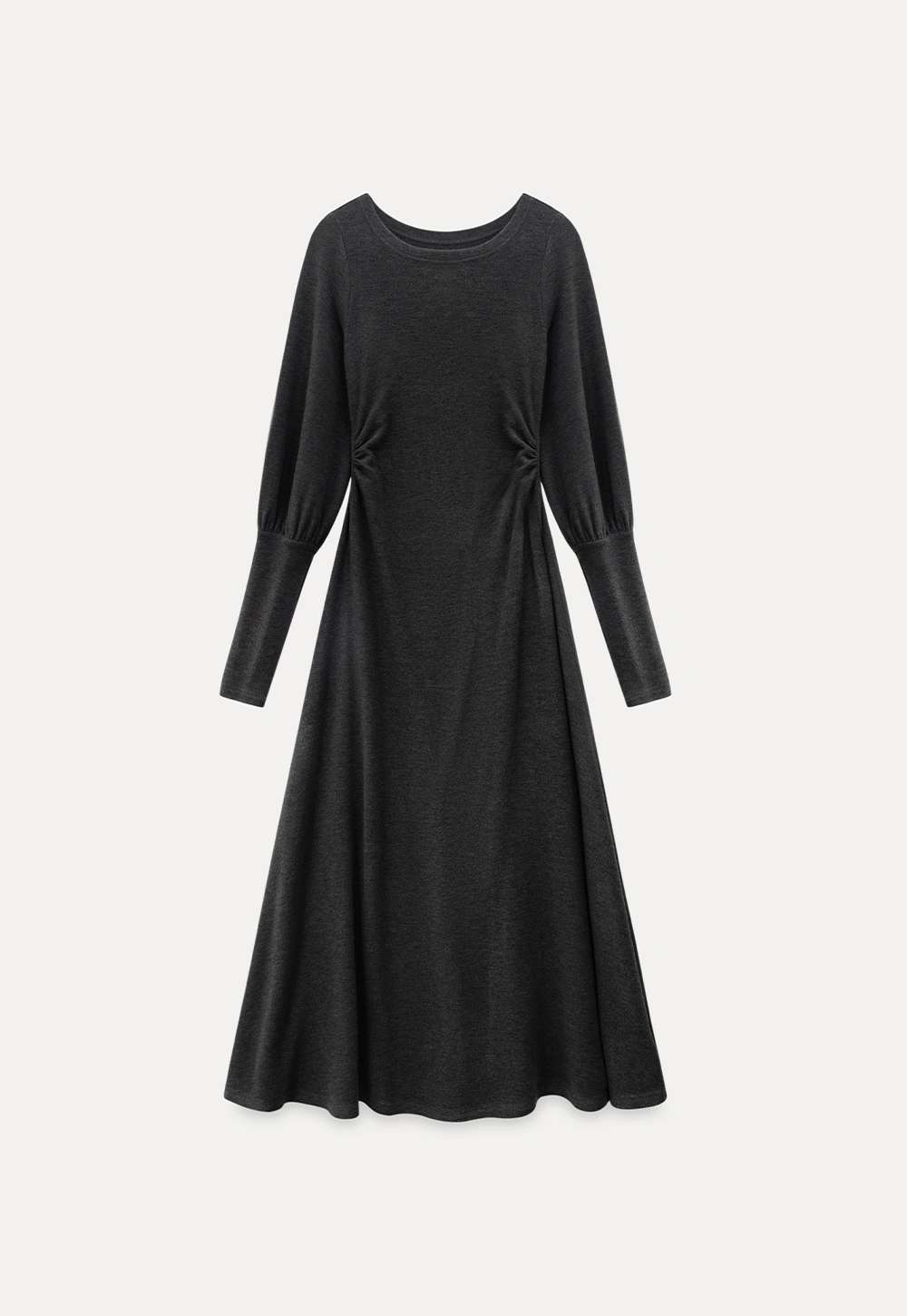 Women Long Sleeve Maxi Dress in Dark Gray