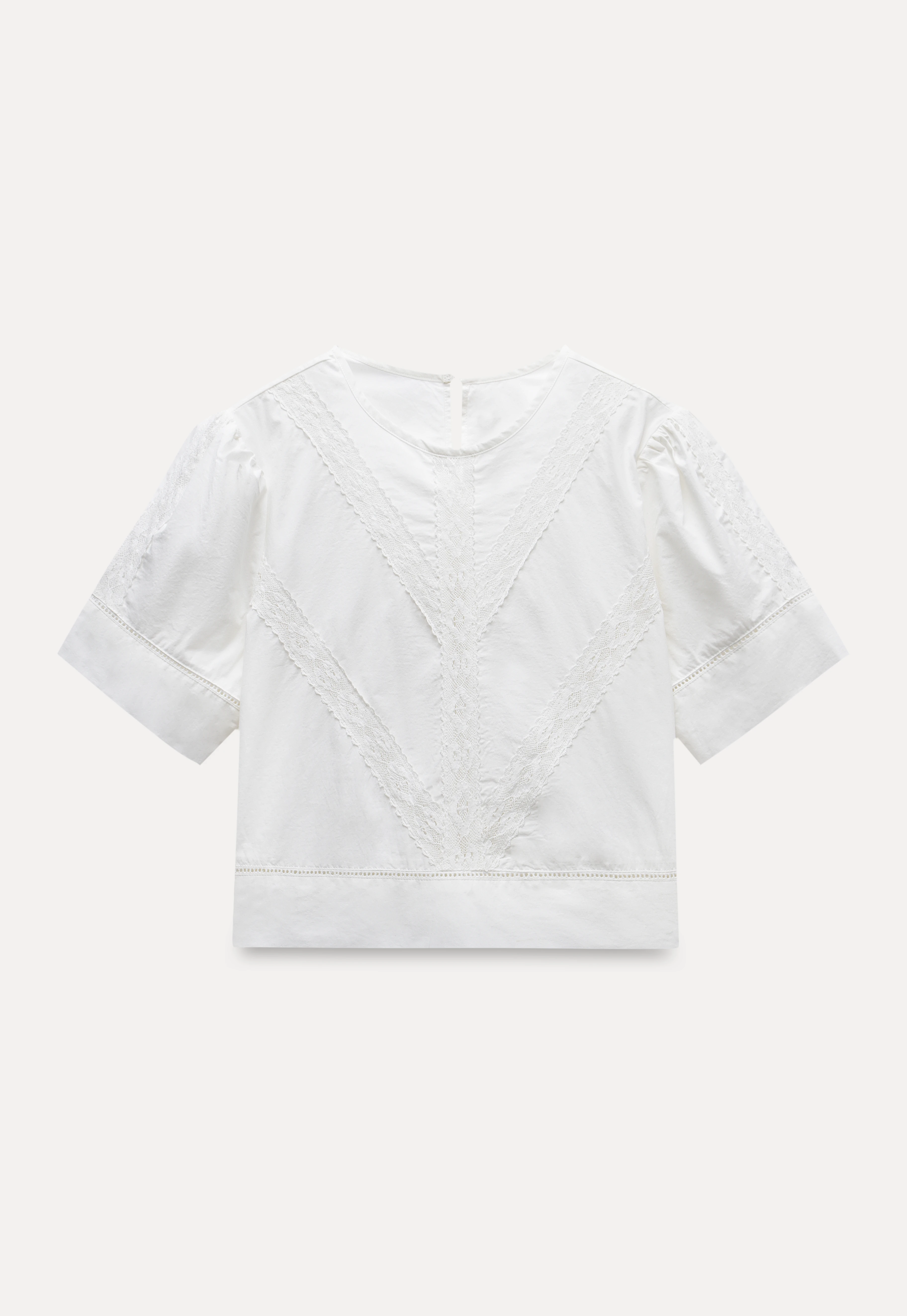 Women’s Lace Patchwork Half Sleeve Blouse