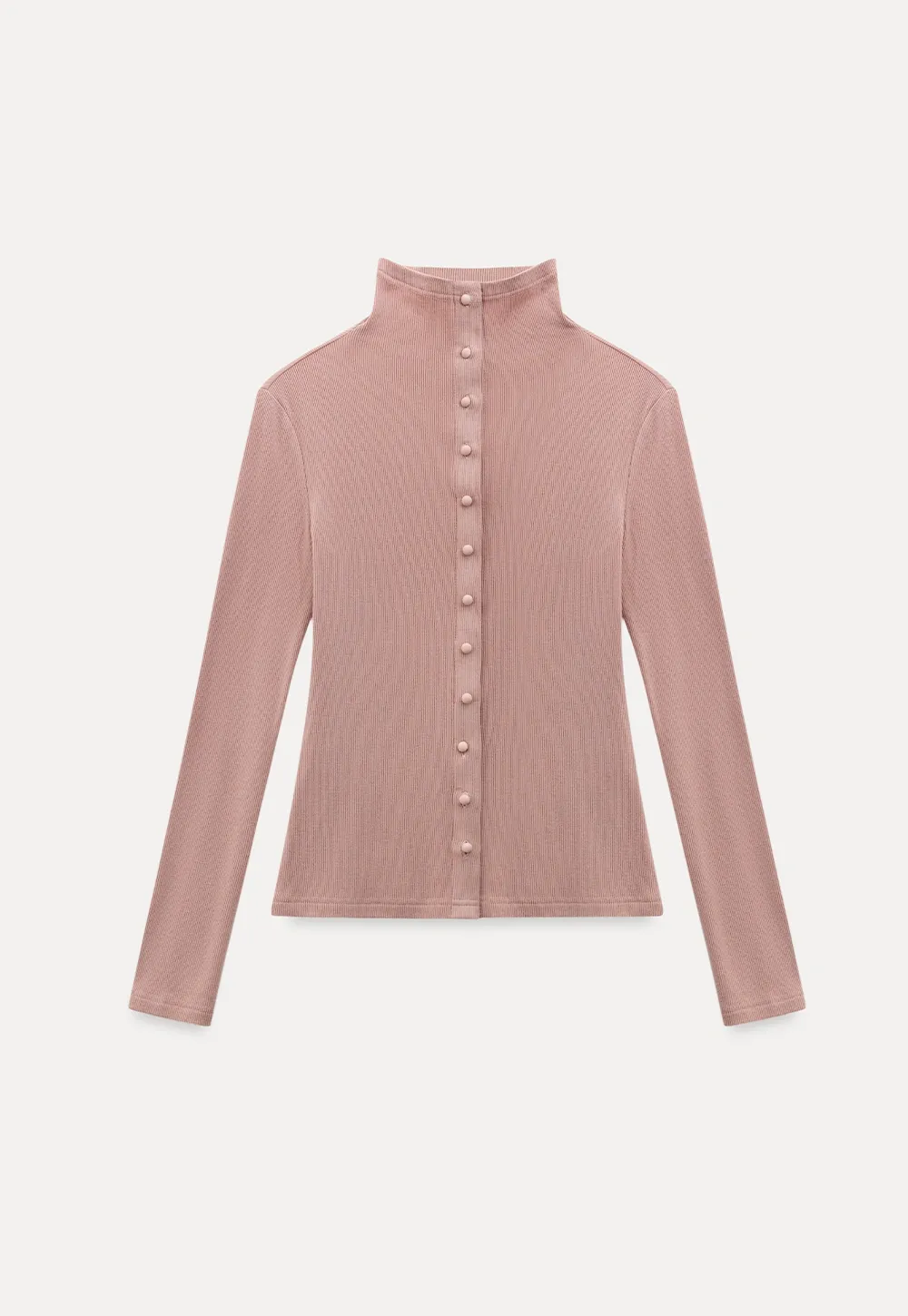 Elegant Ribbed Top with Button Detailing