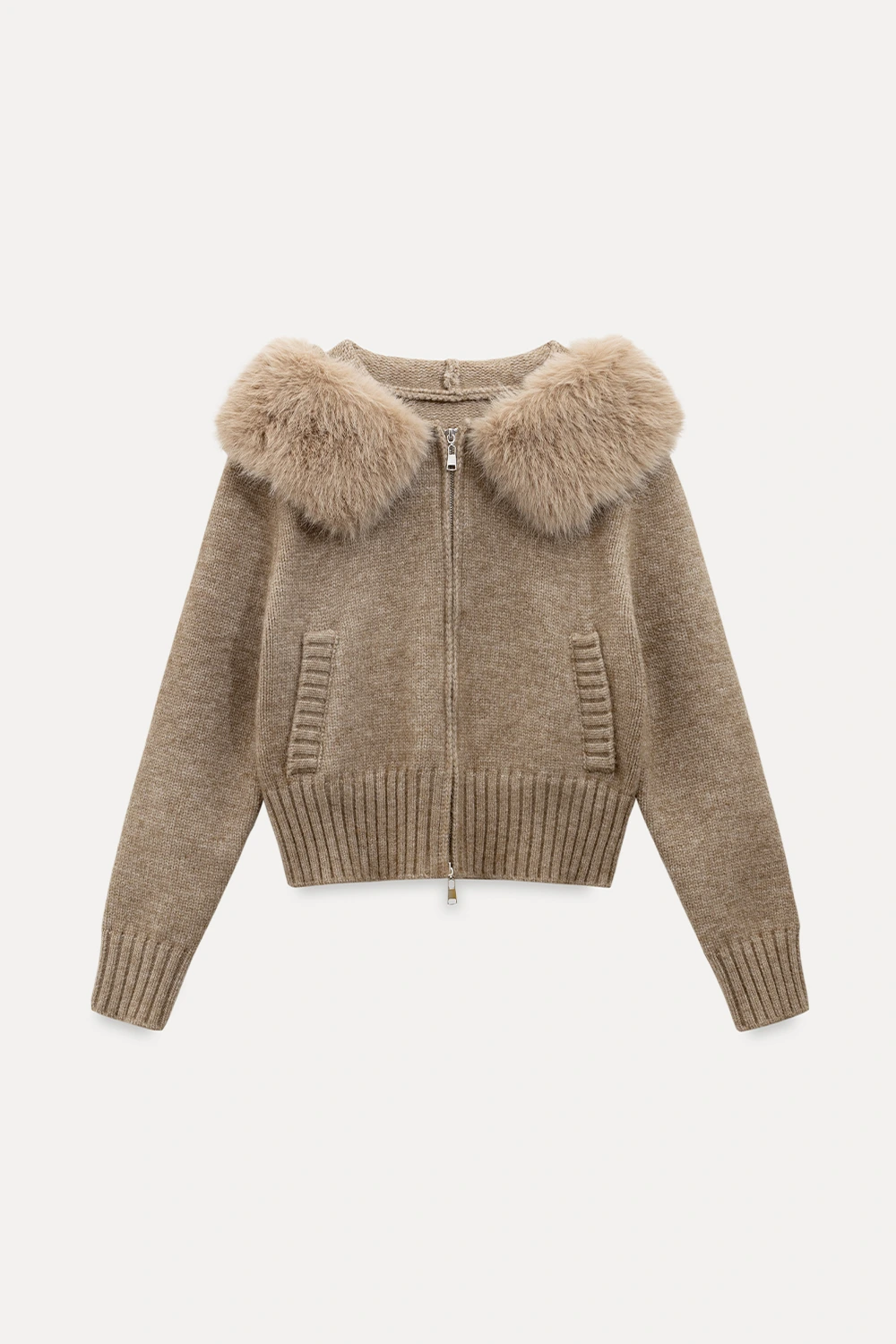 Zip Sweater and Pleated Skirt Combo