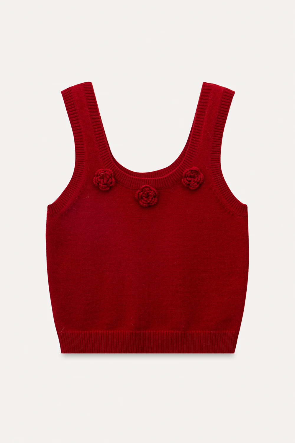 Floral Applique Knit Tank Top