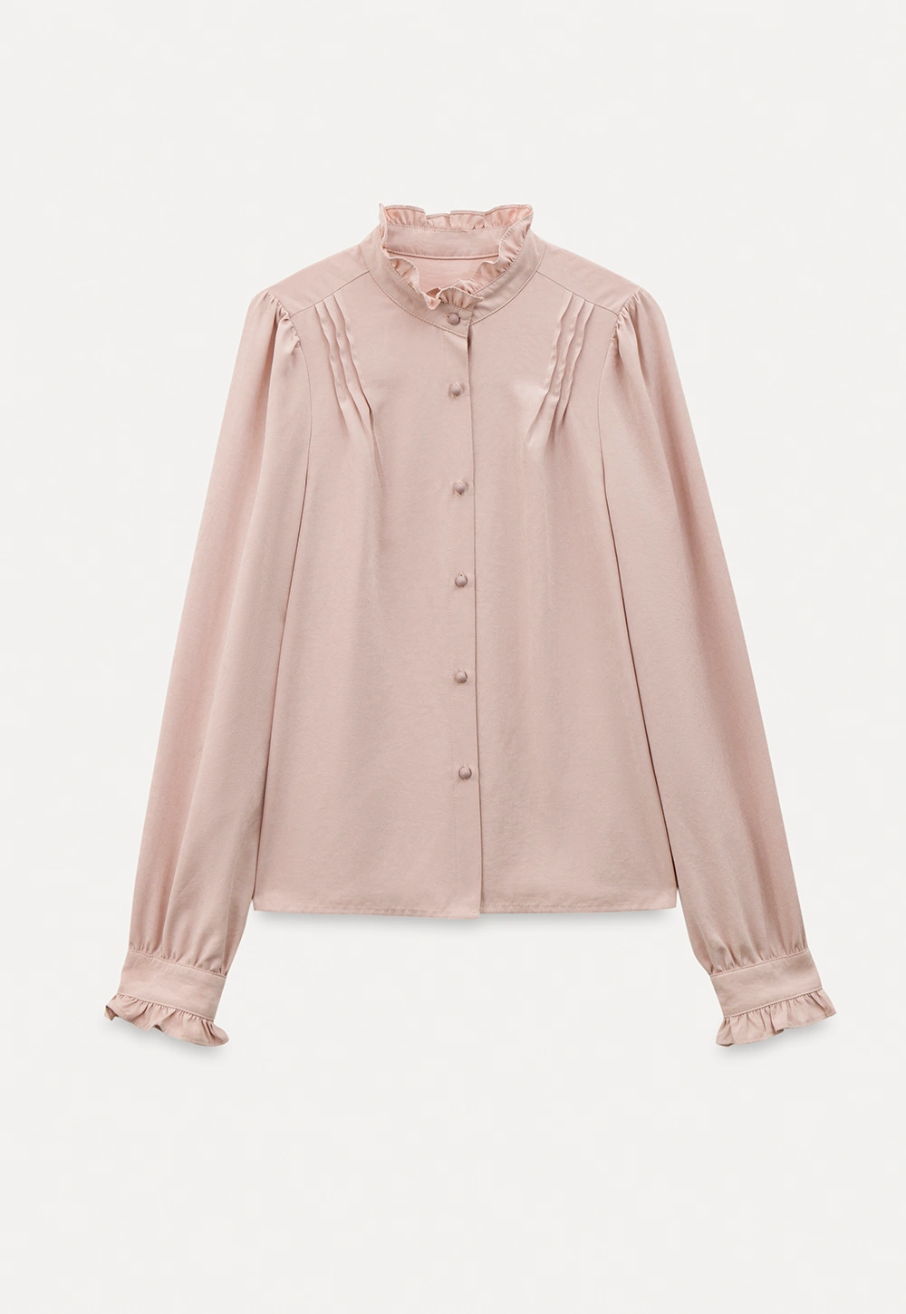 Long Sleeve Blouse with Ruffle Trim