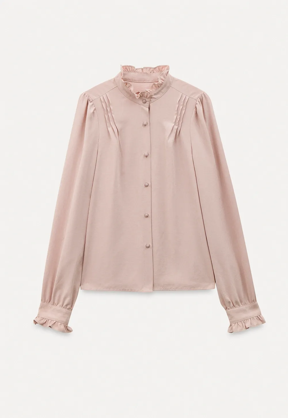 Long Sleeve Blouse with Ruffle Trim