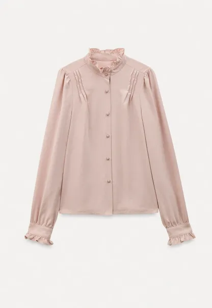 Long Sleeve Blouse with Ruffle Trim