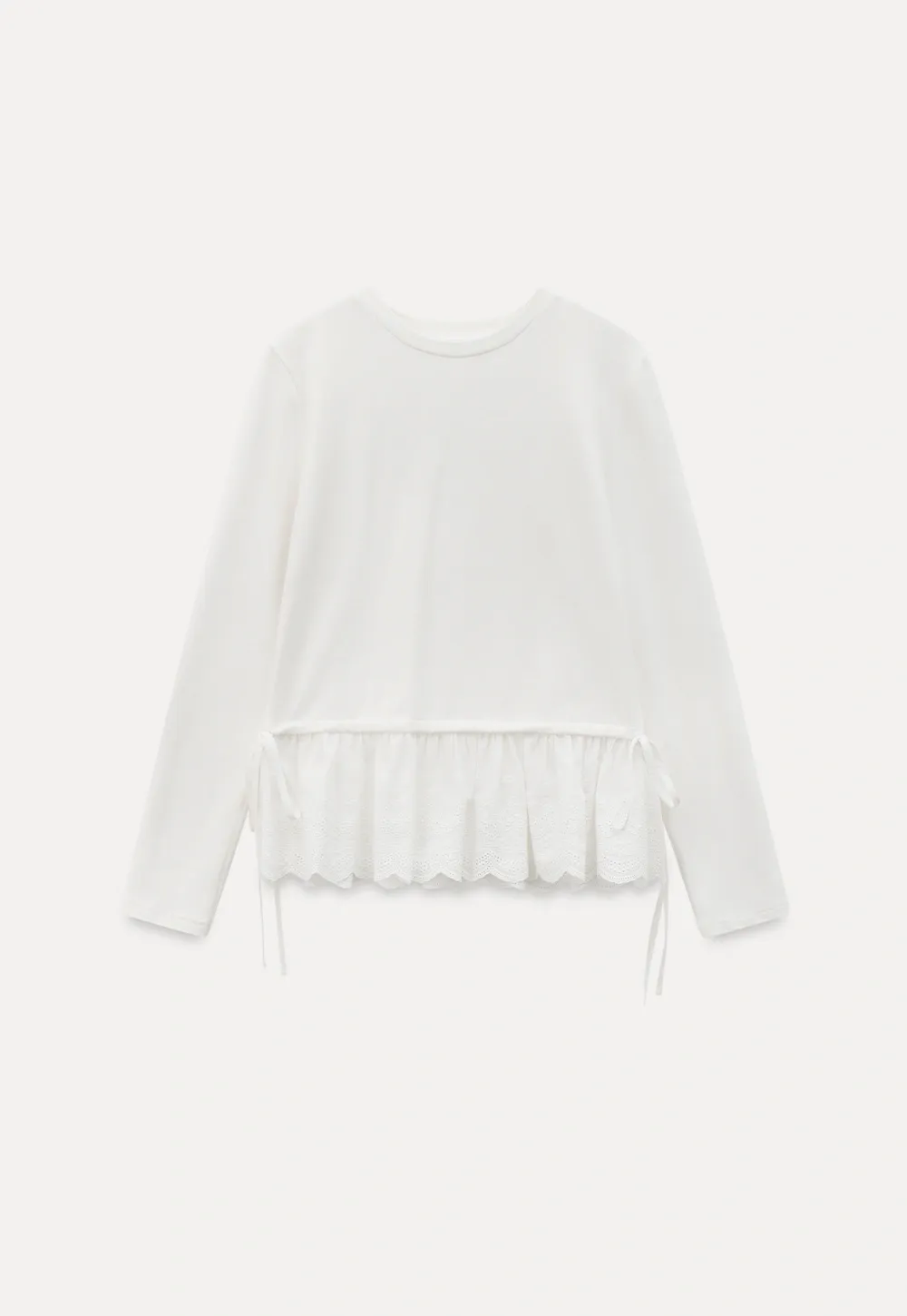 Lace Peplum Long Sleeve Top