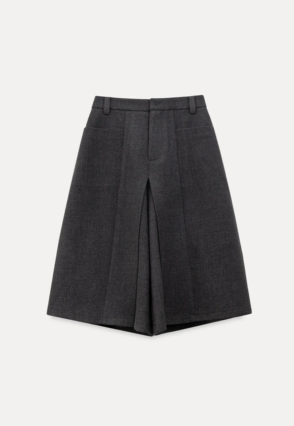 Flowy Skirt-Style Wide-Leg Cropped Trousers