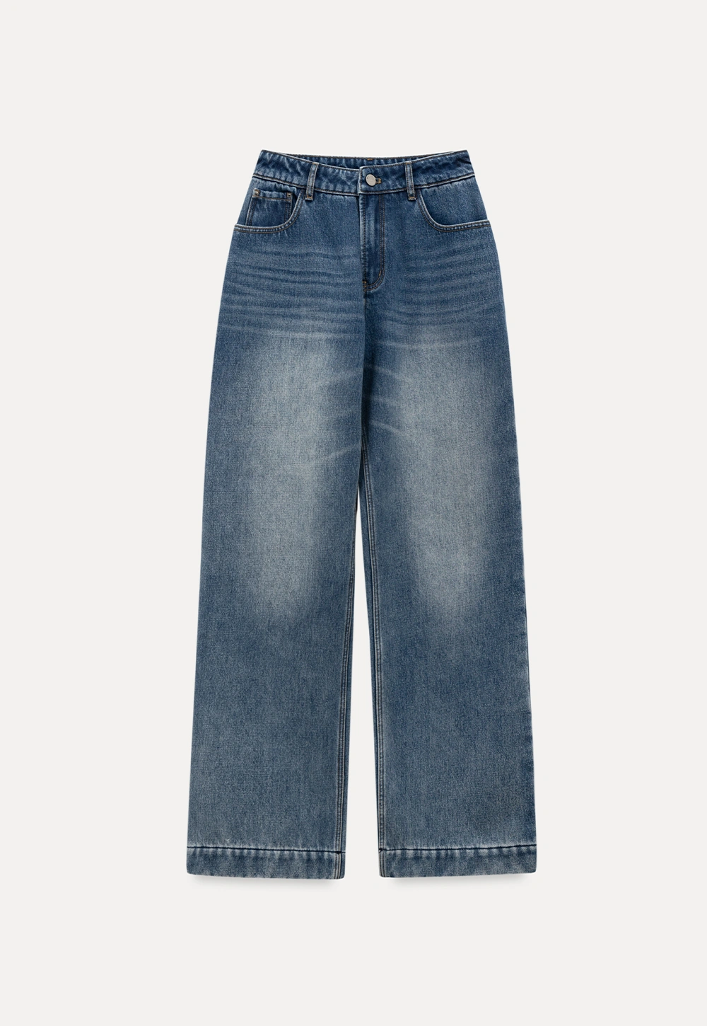 Women Wide-Leg High-Waisted Denim Jeans