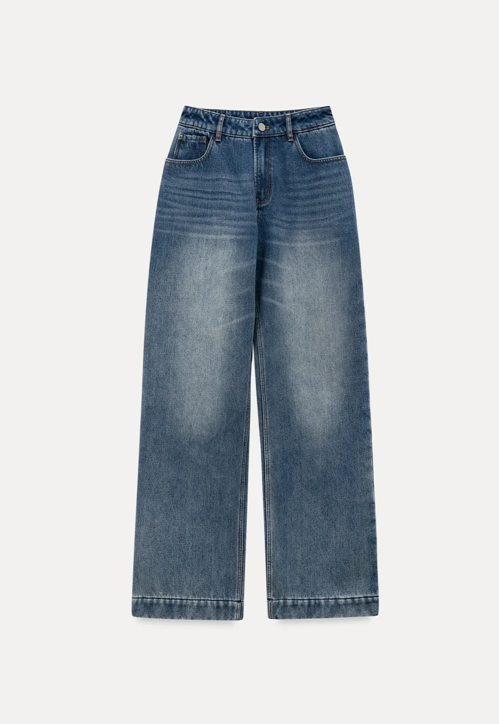 Women Wide-Leg High-Waisted Denim Jeans