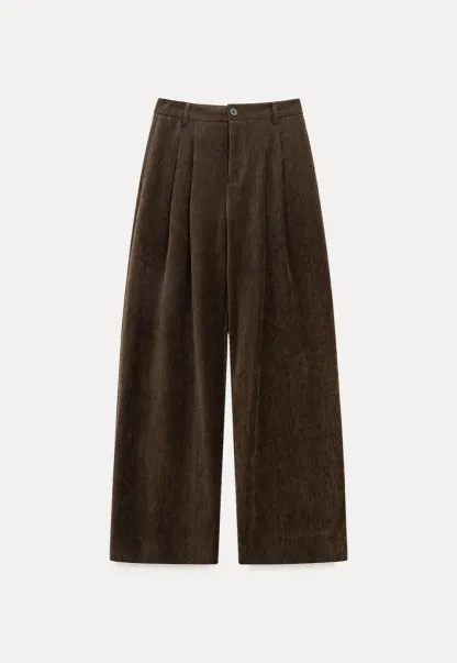 Velvet Wide-Leg Trousers