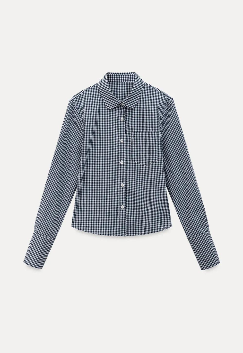 Women Classic Gingham Checkered Button-Up Shirt