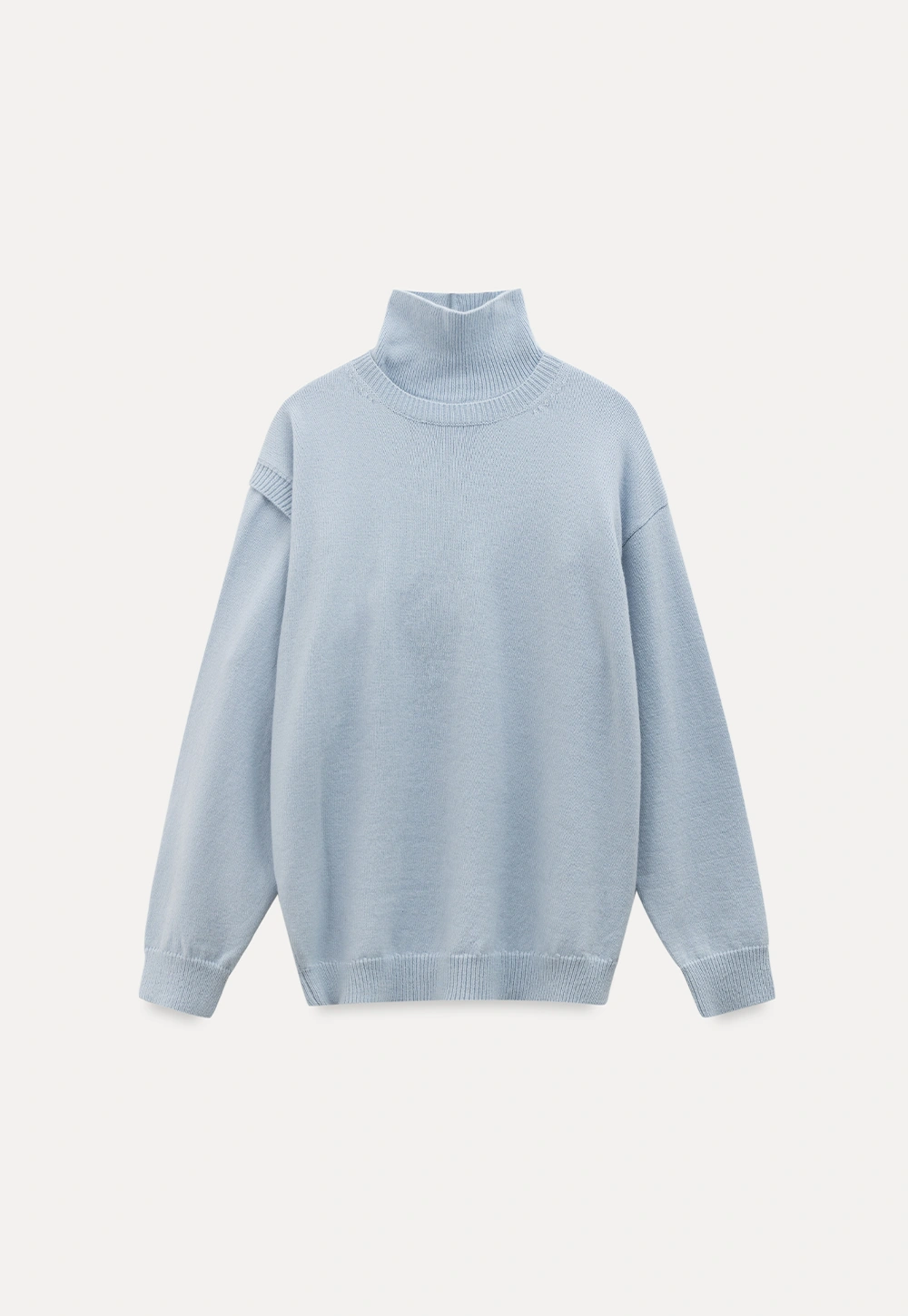 Cozy Blue Turtleneck Sweater with Relaxed Fit