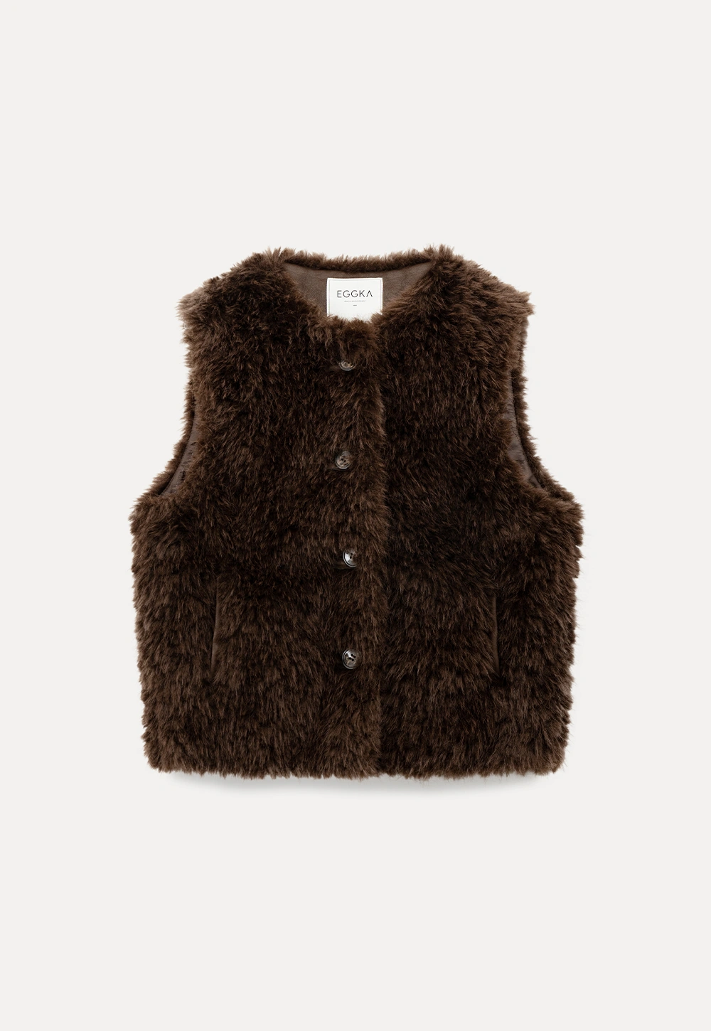 Elegant Faux Fur Vest with Buttons