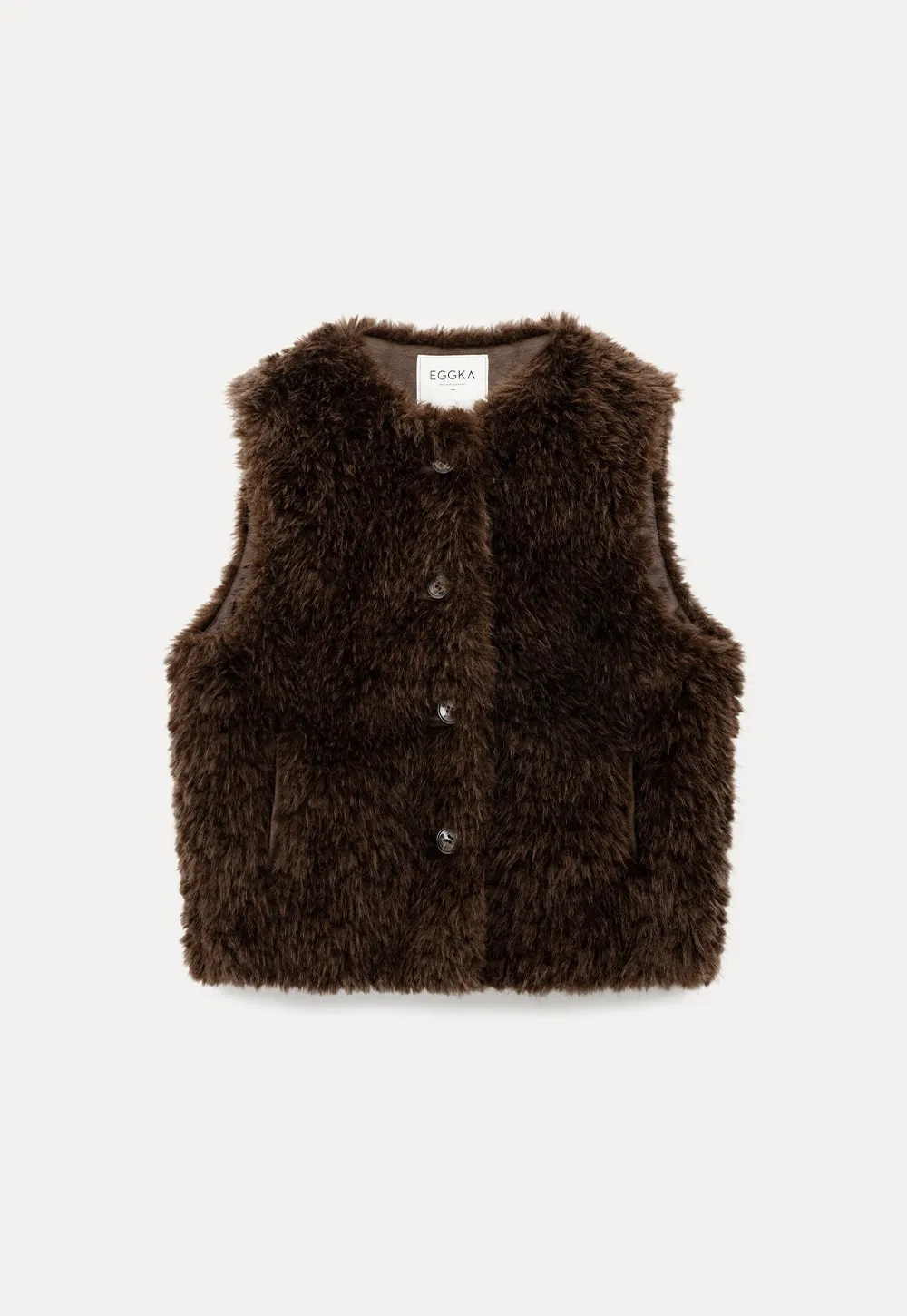 Elegant Faux Fur Vest with Buttons