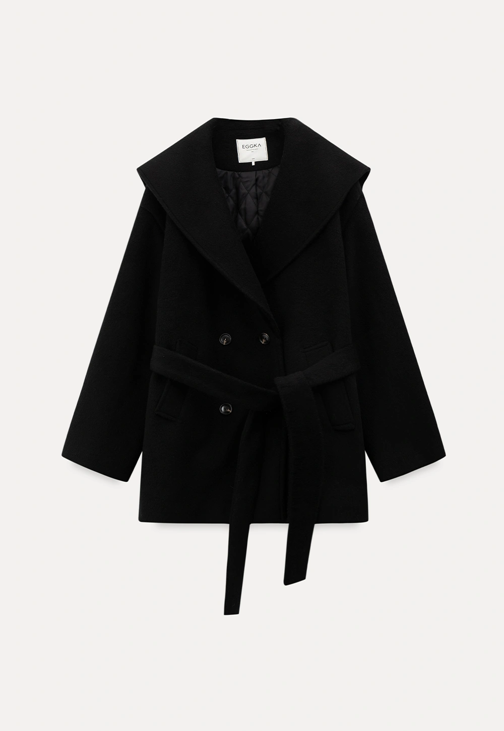 Cozy Black Oversized Coat with Knee-High Boots