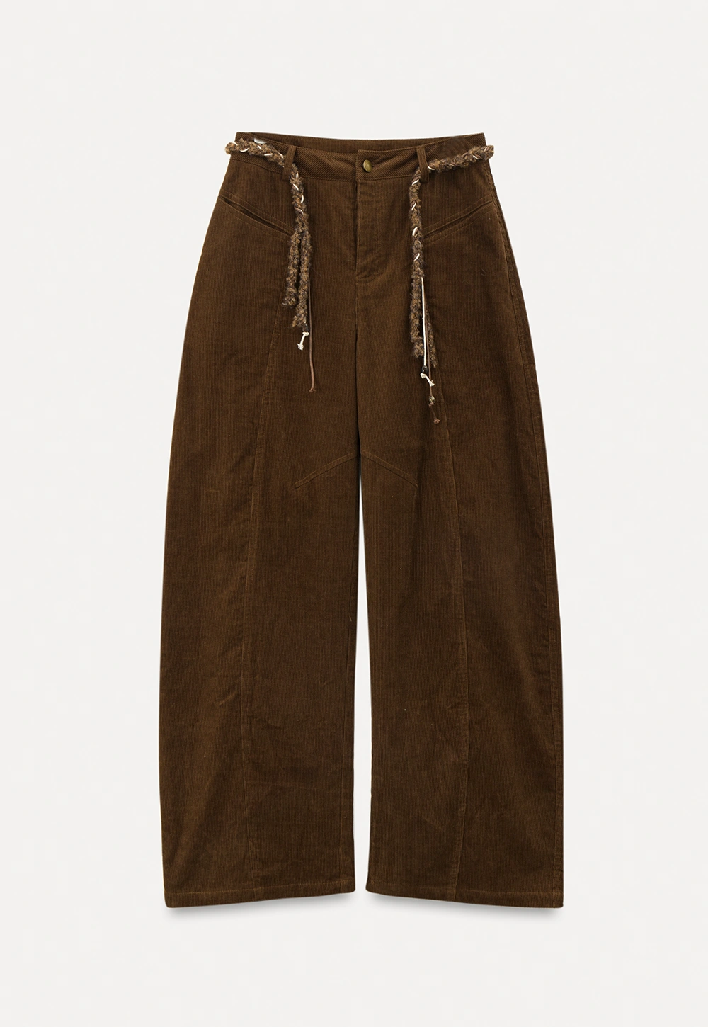 Women Wide-Legged Brown Corduroy Pants