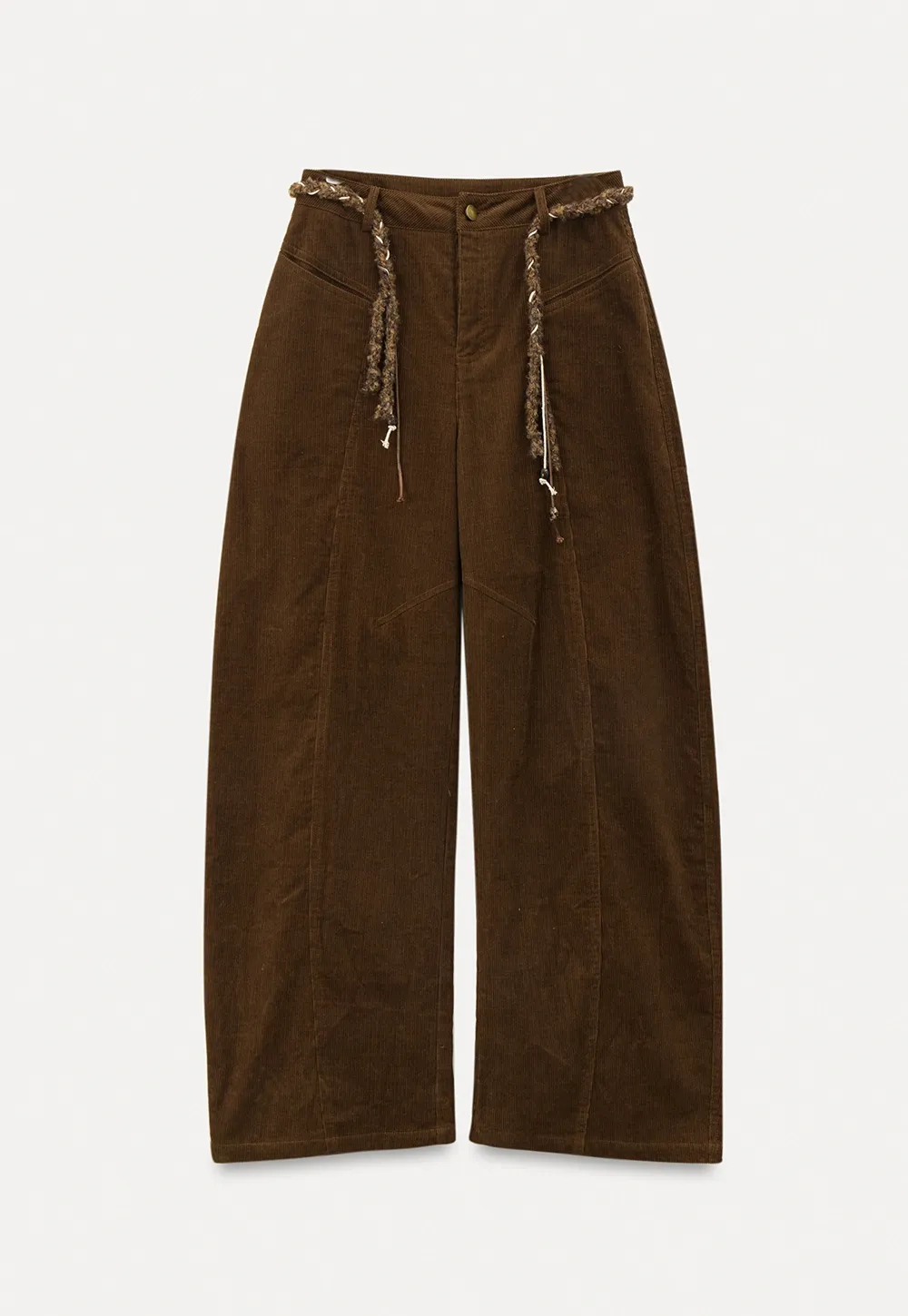 Women Wide-Legged Brown Corduroy Pants