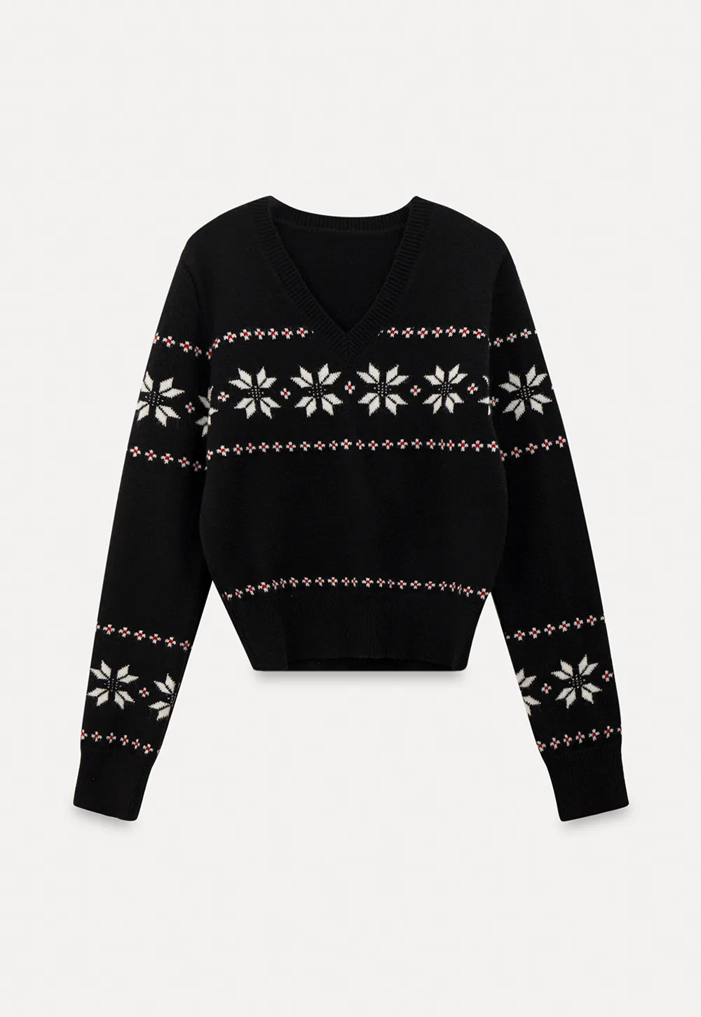 Fair Isle V-Neck Knit Sweater